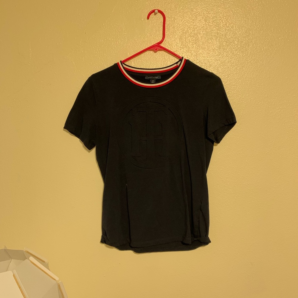 Tommy Hilfiger Signature Collar T-shirt with Logo - Picture 3 of 6